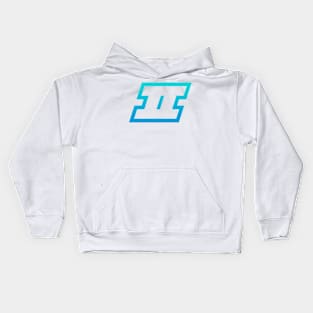 Gemini Light Blue Gradient Outline Kids Hoodie